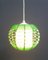 Green & White Plastic Wire Pendant Lamp, 1960s 5