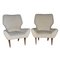 Beige Fabric & Wood Armchairs, 1960s, Set of 2 1