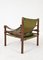 Fauteuil et Ottomane Safari Mid-Century en Palissandre et Cuir Vert de Arne Norell AB, 1960s, Set de 2 7