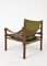 Mid-Century Swedish Rosewood & Green Leather Sirocco Safari Lounge Chair & Ottoman from Arne Norell AB, 1960s, Set of 2 7