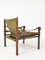 Mid-Century Swedish Rosewood & Green Leather Sirocco Safari Lounge Chair & Ottoman from Arne Norell AB, 1960s, Set of 2, Image 5