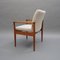 Teak Diplomat Chair in White Bouclé Fabric by Finn Juhl for France & Son 8