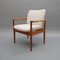 Teak Diplomat Chair in White Bouclé Fabric by Finn Juhl for France & Son 5