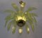 Modern Chandelier with Palm Leaves in Murano Glass and Brass, 1970s 3