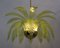 Modern Chandelier with Palm Leaves in Murano Glass and Brass, 1970s, Image 5
