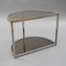 Vintage Semicircle Console or Coffee Table in Chrome Smoked Glass, Image 6