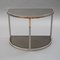 Vintage Semicircle Console or Coffee Table in Chrome Smoked Glass 1