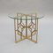 Vintage Round Glass Side Table With Brass Frame 2