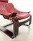 Red Leather Kroken Lounge Chair by Åke Fribytter for Nelo, Sweden 7