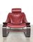 Red Leather Kroken Lounge Chair by Åke Fribytter for Nelo, Sweden 1