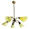 Vintage Brass Chandelier With Glass Shades from W. Germany, Image 1