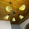 Vintage Brass Chandelier With Glass Shades from W. Germany 2