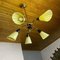 Vintage Brass Chandelier With Glass Shades from W. Germany, Image 2