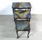 Handmade Chippendale Style Black & Colored Epoxy Resin Nesting Tables, 1940s, Set of 3 2