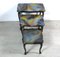 Handmade Chippendale Style Black & Colored Epoxy Resin Nesting Tables, 1940s, Set of 3, Image 2