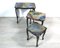 Handmade Chippendale Style Black & Colored Epoxy Resin Nesting Tables, 1940s, Set of 3, Image 4