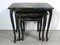 Handmade Chippendale Style Black & Colored Epoxy Resin Nesting Tables, 1940s, Set of 3 1