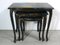 Handmade Chippendale Style Black & Colored Epoxy Resin Nesting Tables, 1940s, Set of 3, Image 1