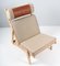 Canvas Lounge Chair in Beech and Leather by Hans J. Wegner, 1960s 2