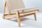 Canvas Lounge Chair in Beech and Leather by Hans J. Wegner, 1960s 5