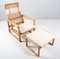 Danish 2254 Sled Lounge Chair with Ottoman in Cane and Oak by Børge Mogensen, 1956 2