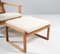 Danish 2254 Sled Lounge Chair with Ottoman in Cane and Oak by Børge Mogensen, 1956 4