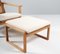 Danish 2254 Sled Lounge Chair with Ottoman in Cane and Oak by Børge Mogensen, 1956, Image 4