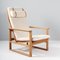 Danish 2254 Sled Lounge Chair with Ottoman in Cane and Oak by Børge Mogensen, 1956 6