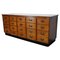 Mid-Century German Industrial Apothecary Cabinet in Oak, Image 1