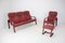 Czechoslovakian Living Room Set in Leather from Ton, 1980, Set of 3 2