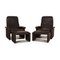 Brown Leather DS 50 Armchairs & Stools With Relaxation Function from De Sede, Set of 4 1