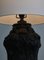 Dänische Jugendstil Tischlampe aus schwarzem Terrakotta von L. Hjort, 1920 9