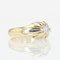 French Platinum Bangle Ring in 18K Yellow Gold with Diamond, 1940s, Image 8