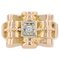 French Diamond Tank Ring in 18K Yellow Gold, 1950s, Image 1