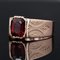 Engraved Ring in 18K Rose Gold with Garnet, 1900s, Image 5