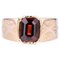 Engraved Ring in 18K Rose Gold with Garnet, 1900s, Image 1