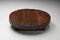 Rustic Wabi-Sabi Coffee Table in Solid Dark Wood, 1950s 5