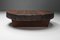 Rustic Wabi-Sabi Coffee Table in Solid Dark Wood, 1950s 4
