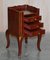Chinese Chinoiserie Red Lacquer Three Drawer Bedside Tables, Set of 2 10