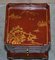 Chinese Chinoiserie Red Lacquer Three Drawer Bedside Tables, Set of 2, Image 7