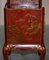 Chinese Chinoiserie Red Lacquer Three Drawer Bedside Tables, Set of 2 19