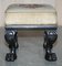 Antique Late 19th Century Victorian Ebonised Footstool With Lions Paw Feet, Image 7