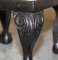 Antiker ebonisierter viktorianischer Fußhocker mit Löwentatzenfüßen, spätes 19. Jh 6