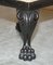 Antique Late 19th Century Victorian Ebonised Footstool With Lions Paw Feet 3