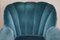 Art Deco Sofa & Sessel aus Wurzelholz mit blauem Veloursbezug, 3er Set 14