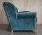 Art Deco Burr Walnut Sofa & Armchairs in Blue Velour Fabric, Set of 3 9