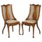 Art Deco Walnut & Hardwood Bergere Side Chairs, Set of 2 1
