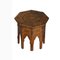Small Antique Burmese Carved Hardwood & Brass Folding Side Table 1
