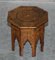 Small Antique Burmese Carved Hardwood & Brass Folding Side Table, Image 3