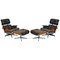 Hardwood No1 Lounge Chairs & Ottomans by Eames for Herman Miller, 1960, Set of 4 1